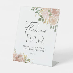 Expositor En L Boho Watercolor Mauve Peach Flowers Flower Bar