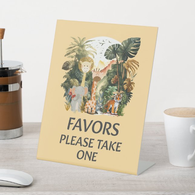 Expositor En L Boho White Beige Jungle Animals Favorece la mesa (In Situ)