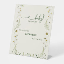 Boho Wildflower Baby in Bloom Baby Shower Welcome 