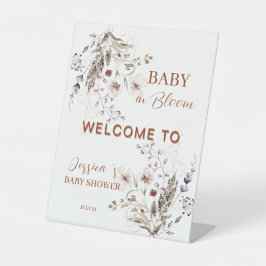 Expositor En L Boho Wildflower Baby Shower Welcome Sign