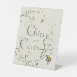 Expositor En L Boho Wildflower Bee Bridal Shower Regalos y Tarjet