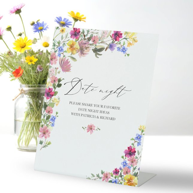 Expositor En L Boho Wildflower Bridal Shower Date Date Jar Rótulo (Subido por el creador)