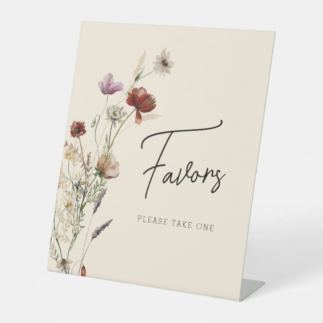 Expositor En L Boho Wildflower favorece la ducha de novia (Anverso)