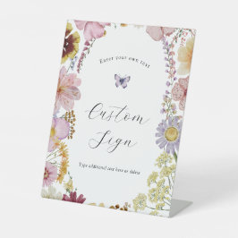 Expositor En L Boho Wildflower y las mariposas Personalizado Rótu