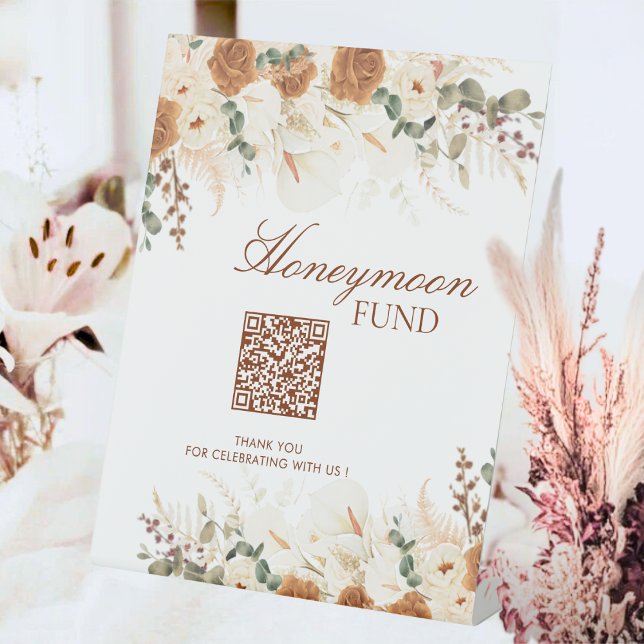 Expositor En L Bold Bohemian Calla Lilies Honeymoon Fund Sign (Subido por el creador)