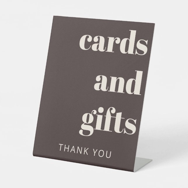 Expositor En L Bold Earthy Brown Modern Wedding Cards Gifts (Anverso)