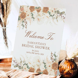 Expositor En L Bold Terracotta Floral Welcome to the Shower