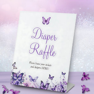 Expositor En L Boleto de mariposa Baby Shower Diaper Raffle