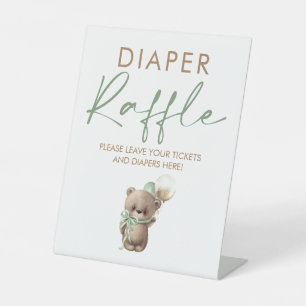 Expositor En L Boleto de rifa de pañales para baby shower de osit