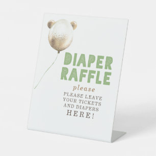 Expositor En L Boletos de Diaper Raffle aquí - Baby Shower