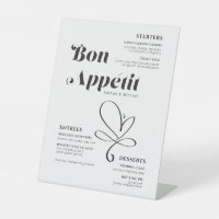 Bon Appetit Boda Cena Blanco negro