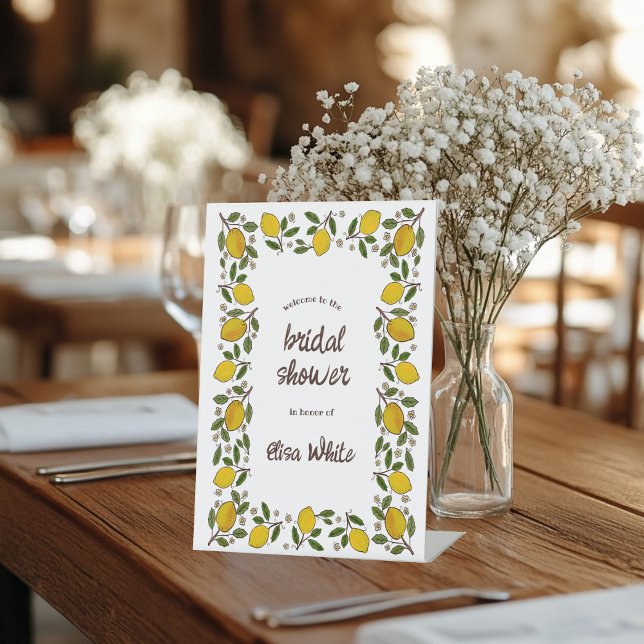 Expositor En L Bonita DUCHA BRIDAL Summer PERSONALIZADO Lemons (Lovely Lemons CUSTOM Summer BRIDAL SHOWER Pedestal Sign
)