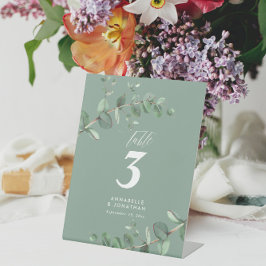 Expositor En L Bonita mesa elegante de boda de follaje de eucalip