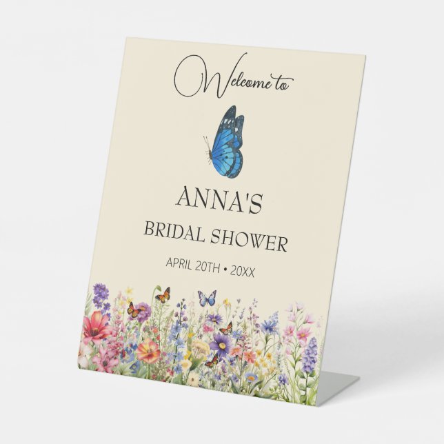 Expositor En L Bonito Mariposas Rosadas Ducha de Novias (Anverso)