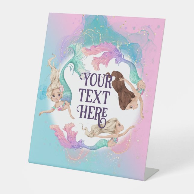 Expositor En L Bonito Pequeñas Sirenas Rótulo Peatonal Plástico (Anverso)