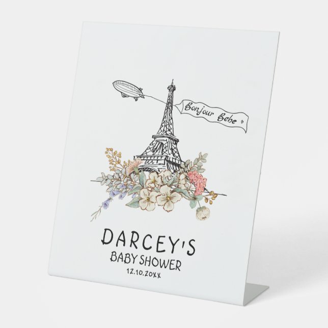 Expositor En L Bonjour Bebe Género Neutral Baby Shower (Anverso)