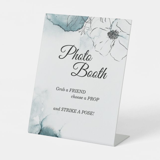 Expositor En L Booth de Boda de esbozo de acuarela verde azulada (Anverso)