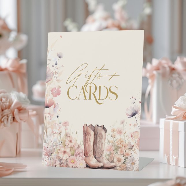 Expositor En L Boots & Bubbly Floral Cowgirl Regalos de novia (Subido por el creador)
