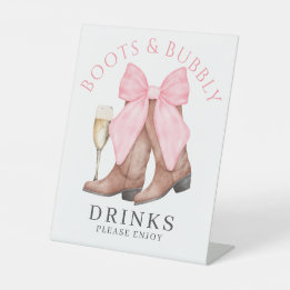 Expositor En L Boots Bubbly Western Bridal Shower Drinks