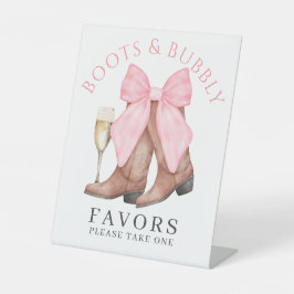 Expositor En L Boots Bubbly Western Bridal Shower Favor 