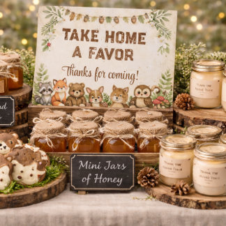 Expositor En L Bosque Animales Baby Shower