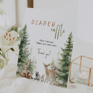Expositor En L Bosque de animales de Woodland Baby Shower Diaper 