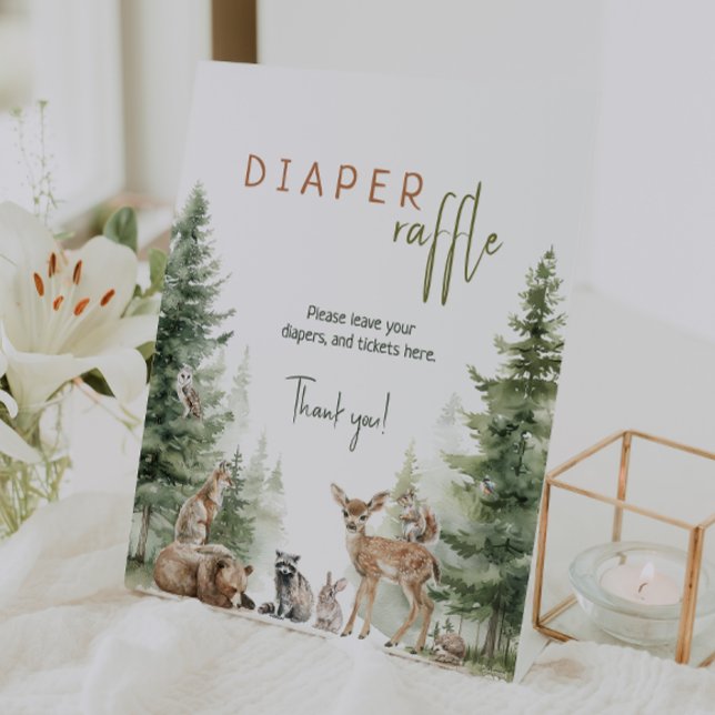 Expositor En L Bosque de animales de Woodland Baby Shower Diaper  (Subido por el creador)
