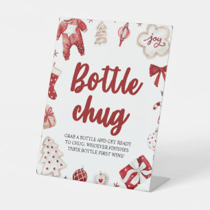Expositor En L Botella de invierno de Navidades rojos Chug Rótulo