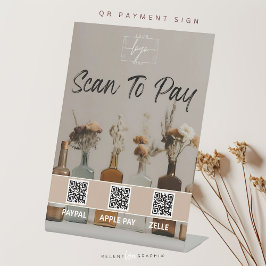 Expositor En L Botellas de Boho | Flores | Código QR | Rótulo de 