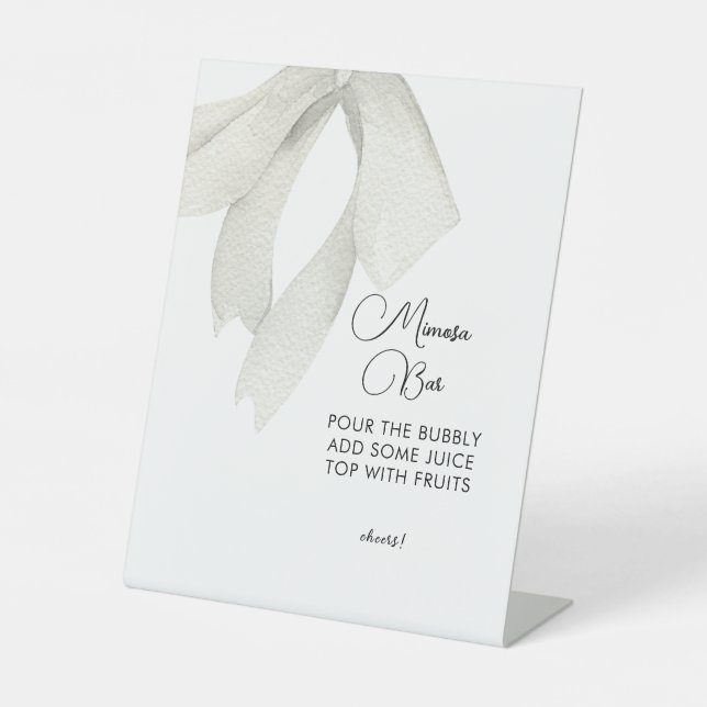 Expositor En L Bow blanco está atando el Rótulo del bar Knot Mimo (Anverso)