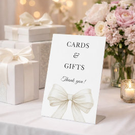 Expositor En L Bow ivory pearls elegant cards gifts sign
