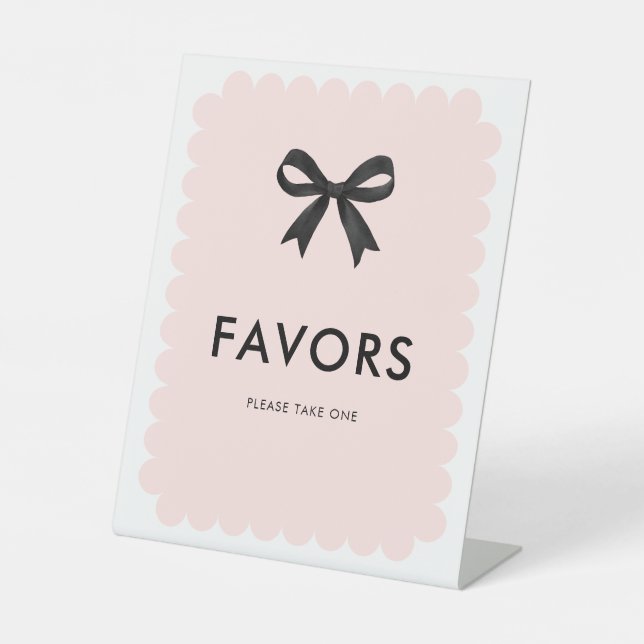 Expositor En L Bow Pink Bridal Shower Favor (Anverso)