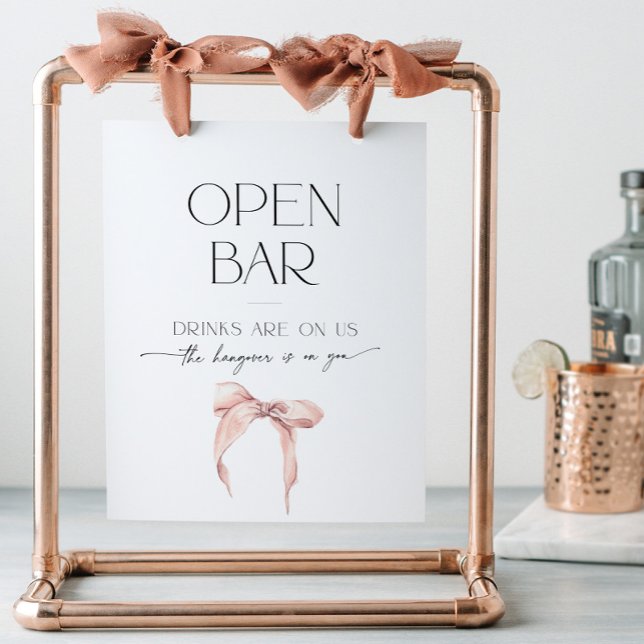 Expositor En L Bow rosa ducha de novia atando el Knot Open Bar (Subido por el creador)