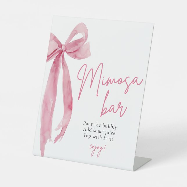 Expositor En L Bow rosa está atando el Rótulo de bar Knot Mimosa (Anverso)