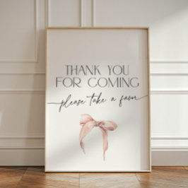 Expositor En L Bow rosa Gracias por venir Rótulo Pedestal