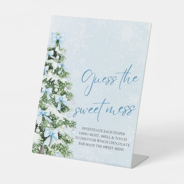 Expositor En L Bows Christmas Baby Shower Guess the Sweet Mess (Anverso)