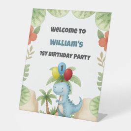 Expositor En L Boy 1st Birthday Dinosaur One A Saurus Party Sign