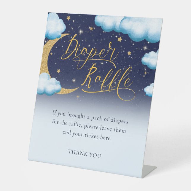 Expositor En L Boy Baby Shower Twinkle Little Star Diaper Raffle (Anverso)