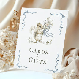 Expositor En L Boy Woodland Squirrel Cards Gifts Sign Baby Shower