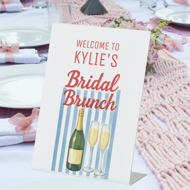 Expositor En L Bridal Brunch Blue and Red de moda (Bridal Brunch sign)