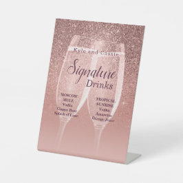 Expositor En L Bride and Groom Sparkle Signature Drink Sign