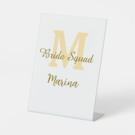 Expositor En L Bride squad monogram golden bridal shower simple 