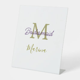 Expositor En L Bride tribe monogram bridal shower simple golden p