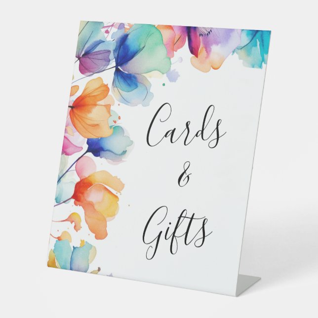 Expositor En L Brillantes tarjetas de matrimonio y regalos de col (Anverso)