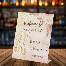 Expositor En L Brindis de boda burbujeante brunch rosas flores bi