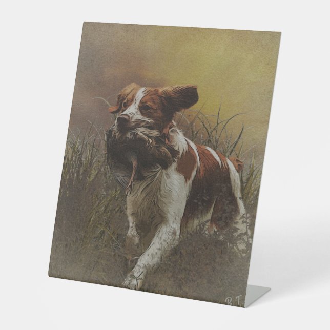 Expositor En L Brittany spaniel Ceramic Tile Beberas (Anverso)