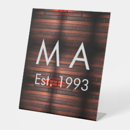 Expositor En L Brown rustic brick stone add name letter year date