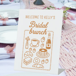 Expositor En L Brunch de novias estilo trendy estilo doodle
