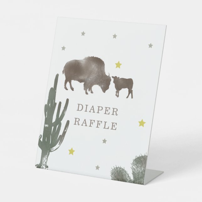Expositor En L Buffalo Baby Shower Cactus Diaper Raffle (Anverso)