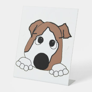 Expositor En L bulldog personalizado de observación roja y blanca